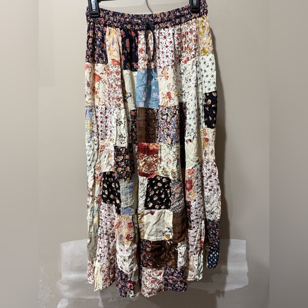 Lila Cottagecore Floral Print Skirt